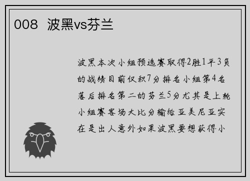 008  波黑vs芬兰
